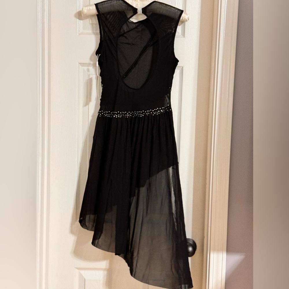 iEFiEL Dancewear S Black Leotard Pull-on with gemstones cascading skirt - Picture 11 of 15